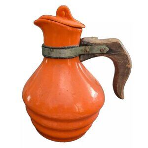 Vintage Poppytrail Metlox 238R Orange Coffee Urn Water Jug Carafe from 1930-1940